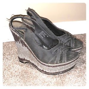Not Rated Wedge Sequined Heels